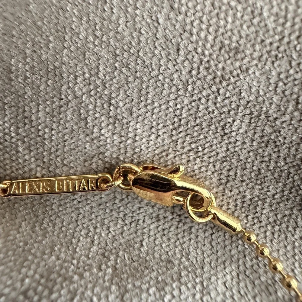 Alexis‎ Bittar Solanales Necklace Teardrop Pendant Pave Crystal Gold Tone 18